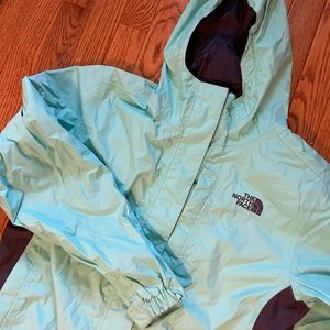 North Face Womens Hyvent turquoise blue jacket